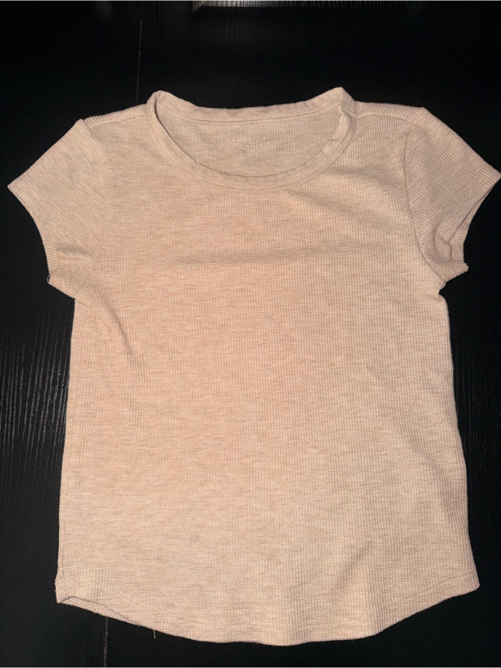 American Eagle Outfitters Cream Ribbed Thermal Top
